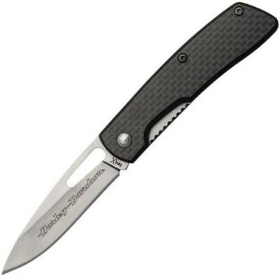 Case Cutlery TecX Harley-Davidson Liner Lock Knife Black Carbon Fiber 52160
