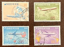 Korea: 1973 Complete set 4 airmail SC# C39-C42.. High Cat. Value. lot # 07-11183