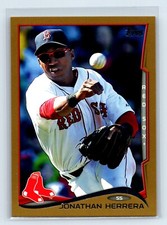 2014 Topps Update Gold Red Sox Baseball Card #US187 Jonathan Herrera /2014
