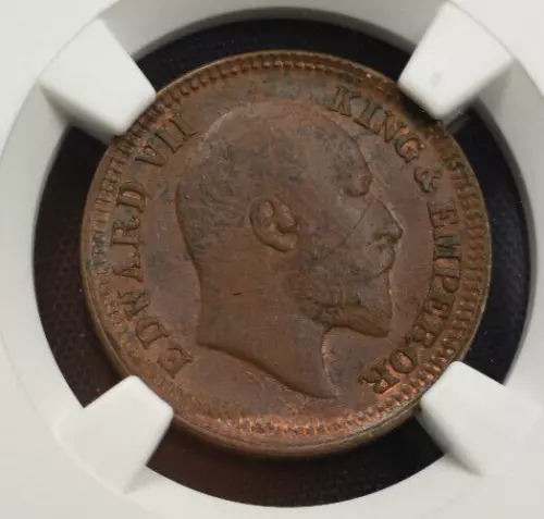 British India 1903C 1/2 Pice NGC MS62 BN