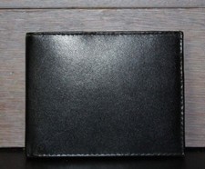 Vintage Black Genuine Leather Wallet UNUSED Bifold Single Fold