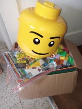 Huge Lego Bulk Mixed Themes Legos Lot Lg Happy Face Seperate/Storage Container