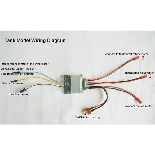 For 380 390 370 180 130 Motor Tank Silent Brushed ESC 15A*3 Bidirectional 2-4S - Picture 3 of 4