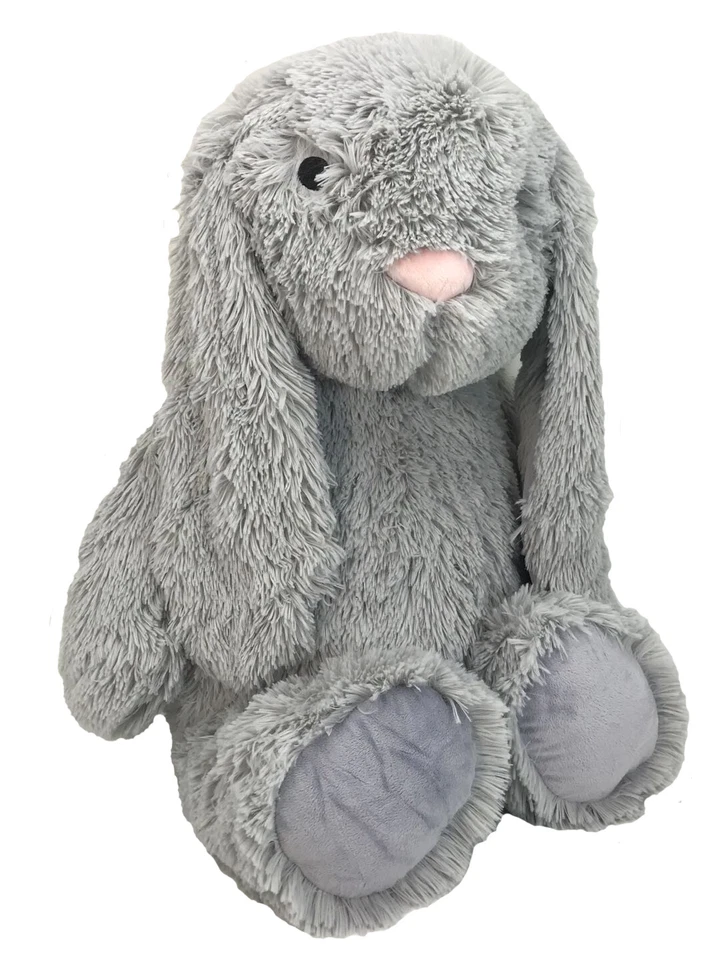 AUXO Plüschtier Kuscheltier Hase grau Madchen Junge XXL 88cm Baby Kinder Kissen