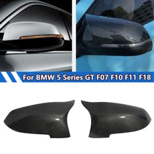Carbon Fiber Style Side Mirror Cover Cap for BMW 14-18 F10 F11 F18 5-Series LCI