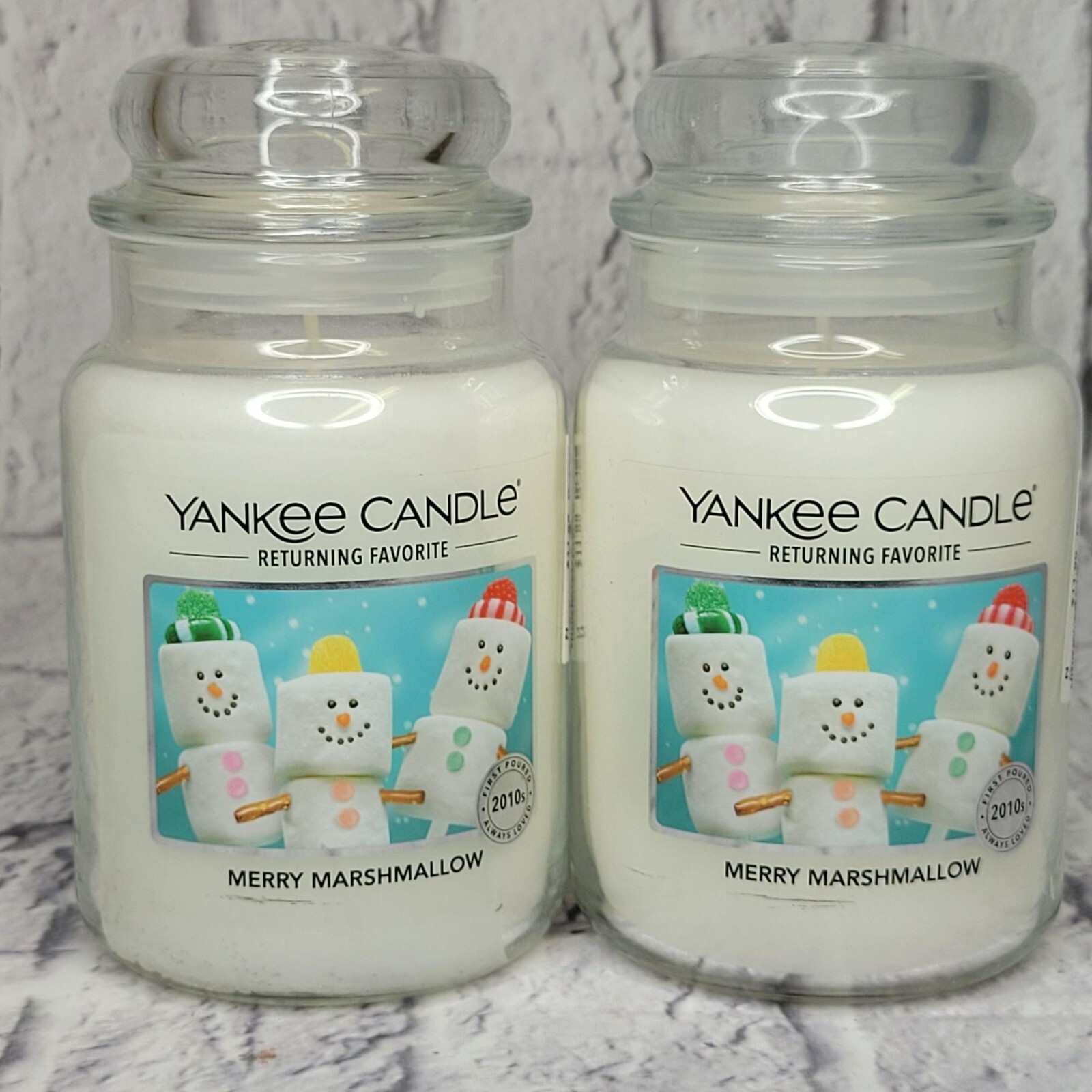 Yankee Candle Merry Marshmallow 22oz Scented Glass Jar Christmas Gift