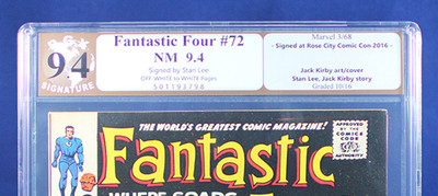FANTASTIC FOUR #72 (Marvel) PGX 9.4 NM Near Mint signed STAN LEE X