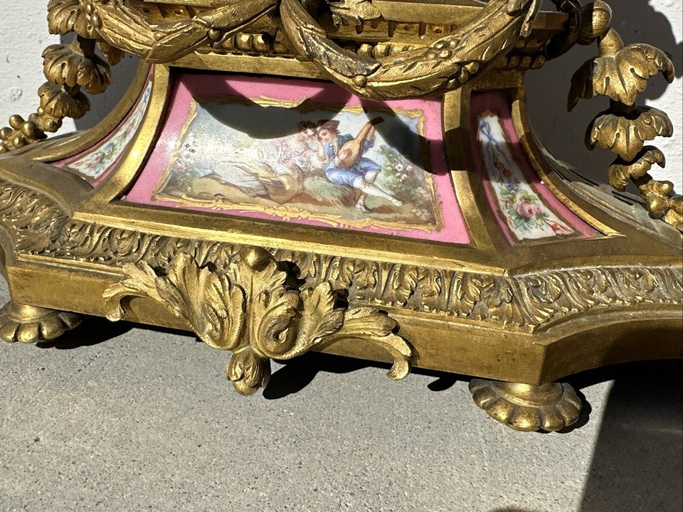 Antique 19thC French Porcelain Garniture Set Mantle Japy Freres Signed