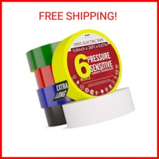 D-NYX 6 Pack Color Vinyl Electrical Tape  Waterproof Flame Heat  Weather Resis