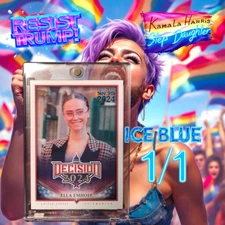 2024 Decision ELLA EMHOFF Ice Blue Foil 1/1 Kamala Harris Step Daughter LGBTQIA+