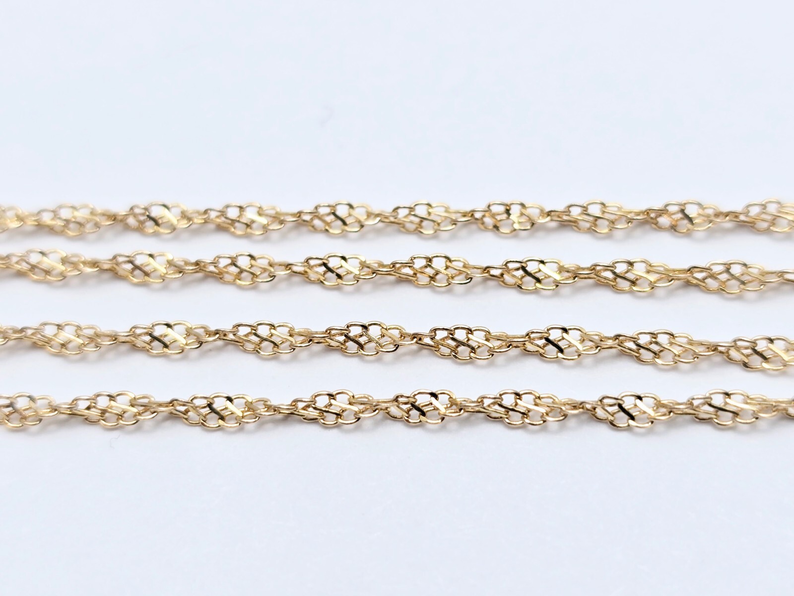 Unique Thin 14K Solid Yellow Gold Twisted Mesh Ro… - image 13