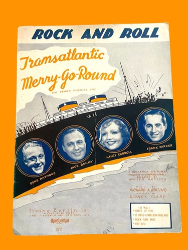 Rock And Roll Transatlantic Merry Go Round  Sheet Music Whitney Clare VTG 1934