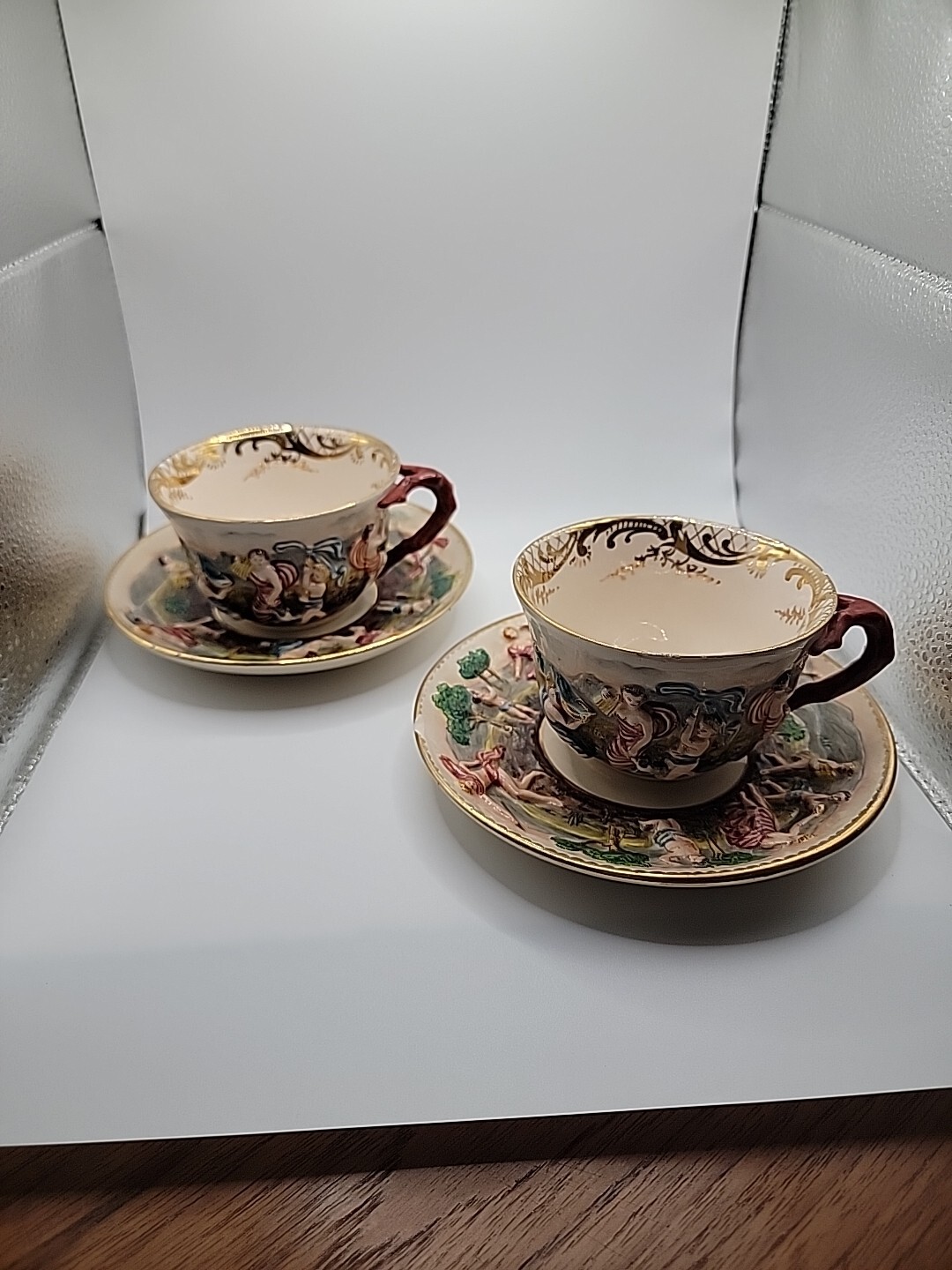 Rare Antique Italian Porcelain Capodimonte Demitasse Cups & Saucers Set eBay