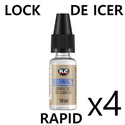 4x Auftauen Tiefkühlschlösser Fässer Schnell Enteiser Auto Van Fenster Garagentore 10ml