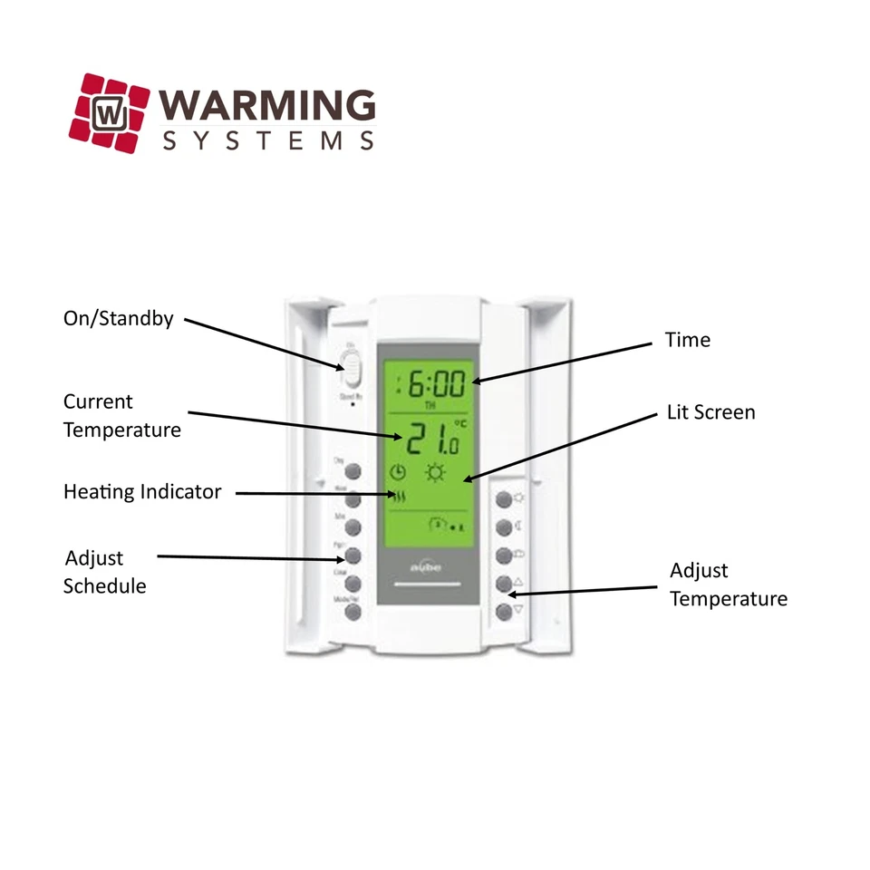 Electric Tile Radiant Warm Floor Heat Heated Kit, Mat with Prog Thermostat 120 V - Image 3 of 4
