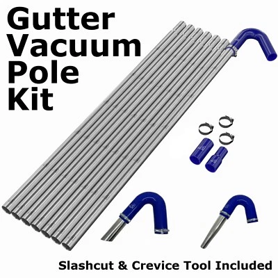 ASH Gutter Vacuum Pole Kit Long Reach Drain Pipe Sucker Hoover Vac Cleaning Crevice