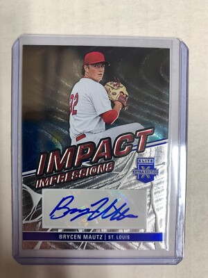 Brycen Mautz 2023 Panini Elite Extra Edition Impact Impressions Auto St. Louis