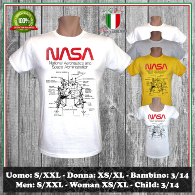 VINTAGE NASA T-SHIRT INSPIRIERT LUNAR MODULE PORTRAIT DESIGN HERREN DAMEN KIND
