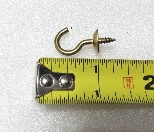 300 pcs. Larson 81-3/4 Solid Brass Screw Ceiling Hooks/ Cup Hook 3/4 Inch - Picture 6 of 7