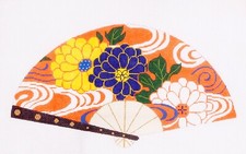 Oriental Blossoms on Peach Japanese FAN handpainted Needlepoint Canvas by LEE