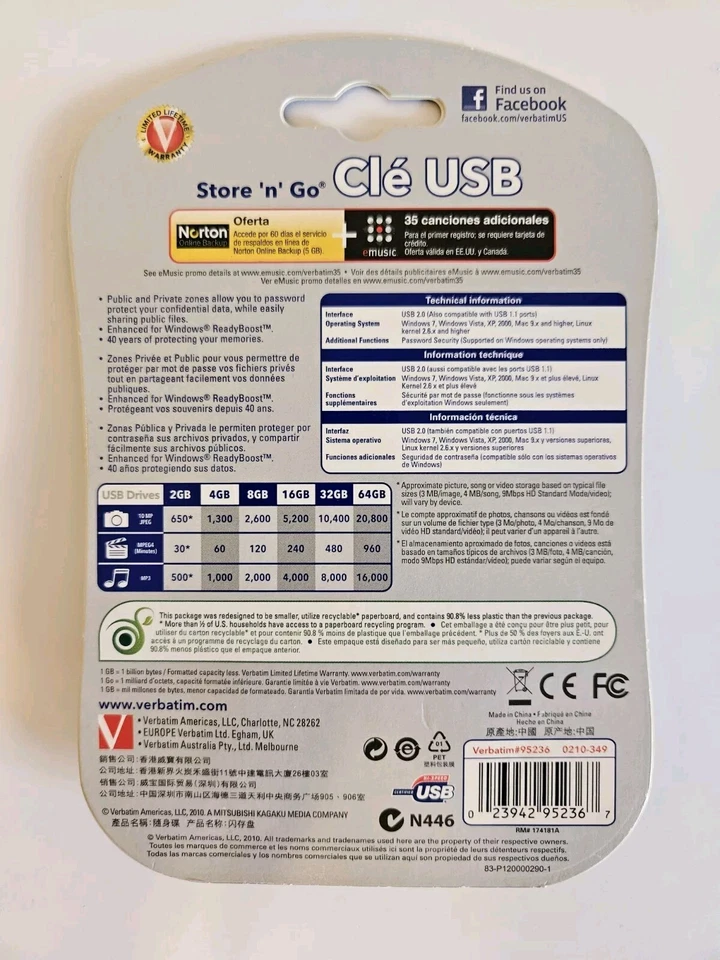 Verbatim Store'n'Go 4GB Red USB Flash Drive Factory Sealed #95236 - Image 2 of 2