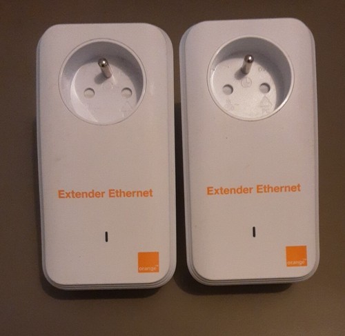 Lot 2 Prise Adaptateurs CPL Orange Extender Ethernet Liveplug HD 500 Mbits/s mb - Photo 1/3