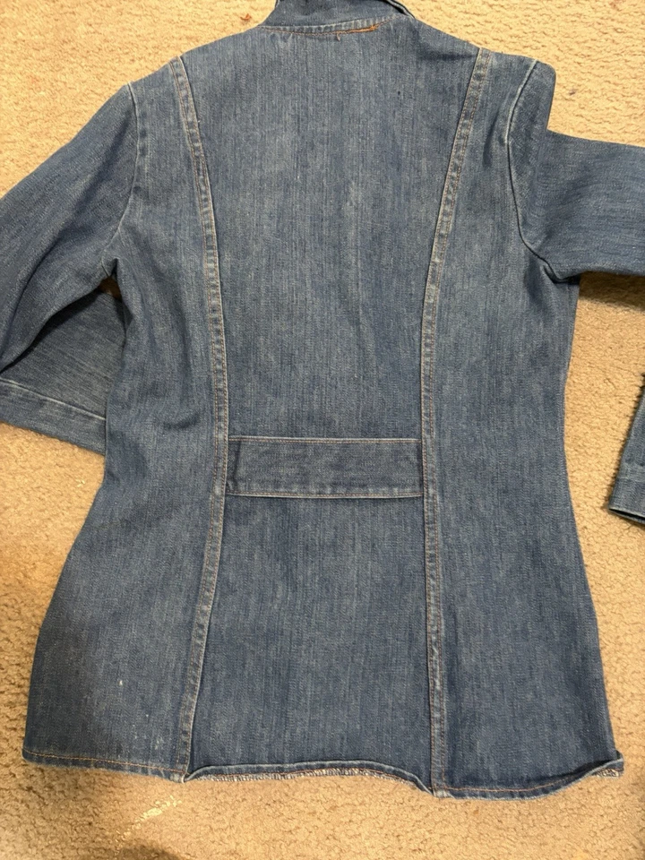 Chaqueta Blazer Ajustada De Colección Wrangler Para Mujer Azul Denim Talla Mediana EE. UU. Foto 2 de 4