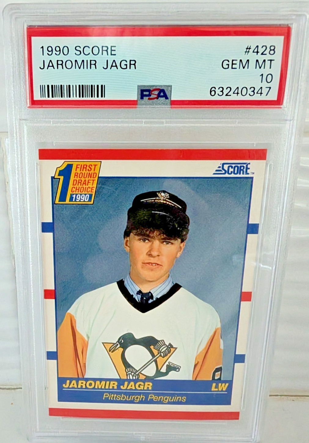 1990 SCORE #428 JAROMIR JAGR RC PENGUINS PSA 10