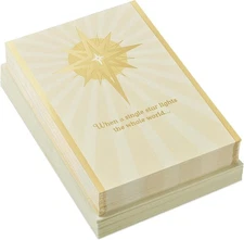 Hallmark Boxed Religious Christmas Cards, Gold Foil Star (40 Cards and 40 Envelo