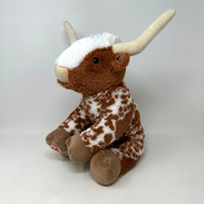 Build-A-Bear Longhorn Plush Stuffed Animal Brown White Bull Ox Cow BAB