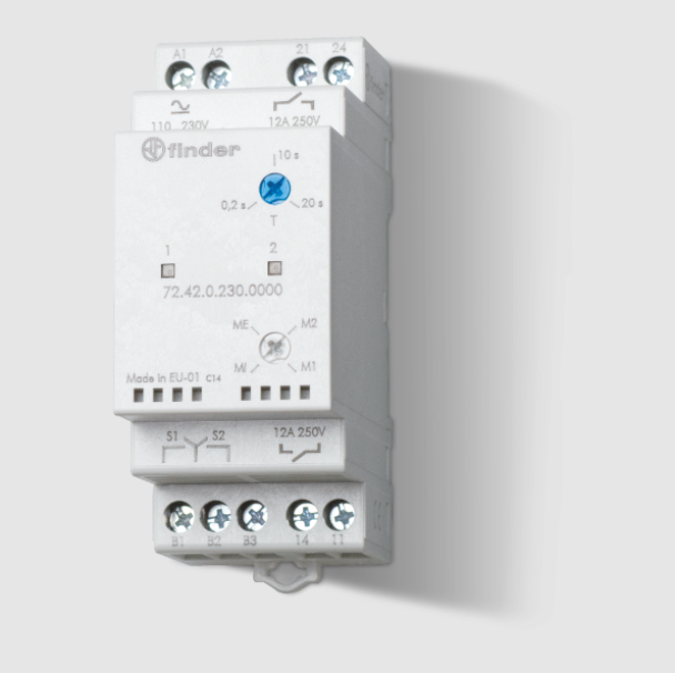 Relè di Controllo per Alternanza Carichi, 2 NO, 12 A, Alimentazione AC/DC 230 V