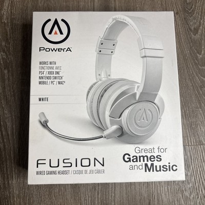 PowerA Fusion Wired Stereo Gaming Headset White- NEW PS4, XBox One, Switch, PC