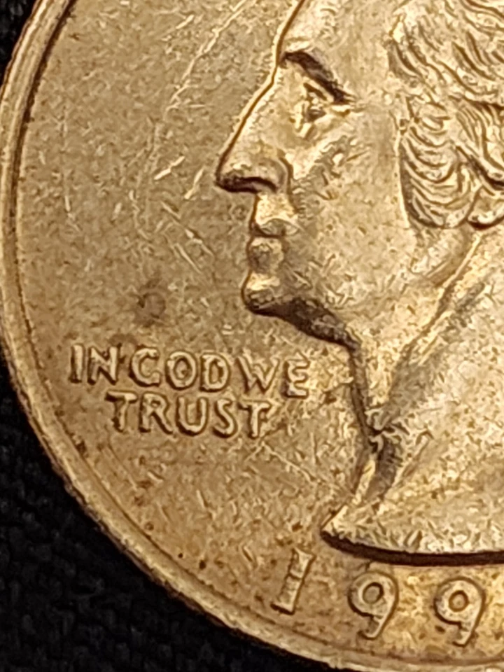 1996 P Quarter/In Cod We Trust  Error Washington Quarter - Image 2 of 3