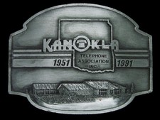 UB05101 VINTAGE 1991  KANOKLA TELEPHONE ASSOCIATION INC.  ADVERTISEMENT BUCKLE