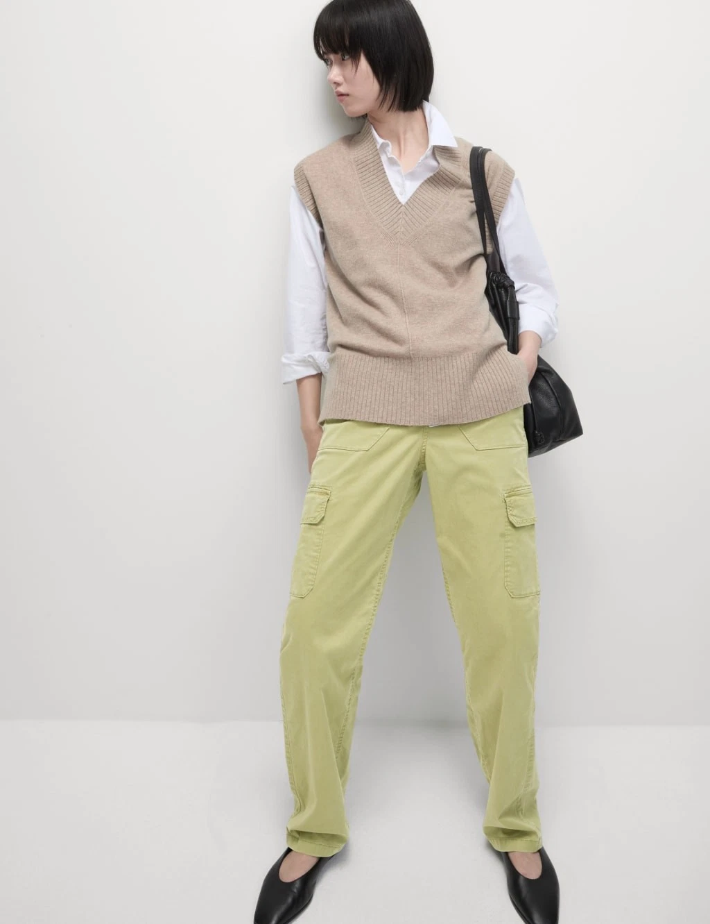 Marks & Spencer Womens Lyocell Cargo Trousers in Fern Green - M&S