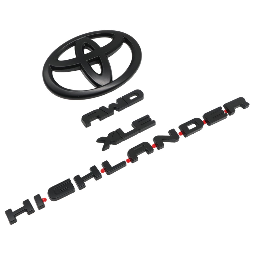 For 2020-2024 HIGHLANDER XLE AWD - Matte Black Emblem Overlay Kit PT948-48200-02