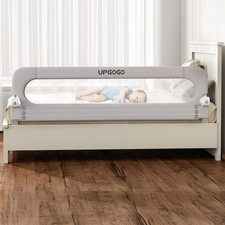 UPGOGO Folding Bed Rail for Toddlers, Grey, 71" L x 23.6" H U-shaped base Rein