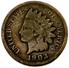 1903 Indian Head Cent Penny Good Condition 1c One Cent US Coin - 1728