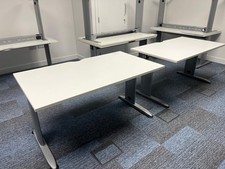 White office desks(160cmby80cm) / cable management frame - 50 ava - Can DELIVER