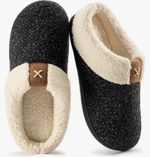 ULTRAIDEAS Cozy Memory Foam Slippers NEW Large US 9-10 Black