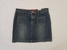 Unionbay NWT Vtg Y2K Denim Mini Skirt Womans Sz 5 Deadstock Utility Grunge Bratz