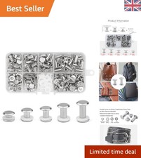 100 Sets Chicago Screws Kit M5*4/6/8/10/12mm - Durable Rivets for Leather Crafts
