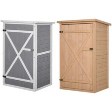 Outsunny Capanno Porta Attrezzi in Legno Impermeabile 75x56x115 cm