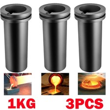 3Pc 1KG High Purity Graphite Crucible Smelting Tool For Electric Melting Furnace