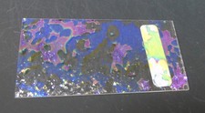 CBS Dichroic Glass coe 90 Green/Magenta Double Splatter on clear 2 x 4