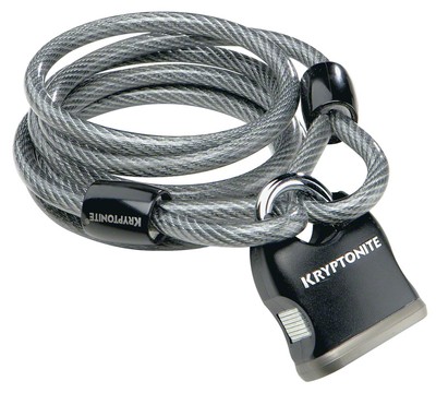Kryptonite KryptoFlex Cable Lock with Key 6' x 8 mm Flexible Braided Steel Cable