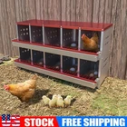 10-Compartments Chicken Nesting Box for Laying Eggs Roll Away Chicken Out Hens