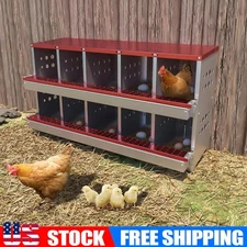 10-Compartments Chicken Nesting Box for Laying Eggs Roll Away Chicken Out Hens
