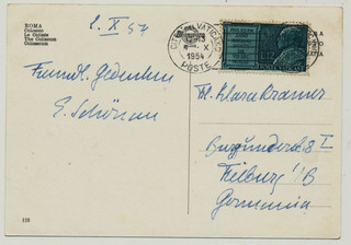 Vatikan 1954 Einzelfrankatur Postkarte Kolosseum Michel Nr. 217