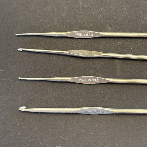 Hero Crochet Hooks Size 00-0-3-10-10 Steel Silver Color Made in USA Lot of 5 - Picture 8 of 9